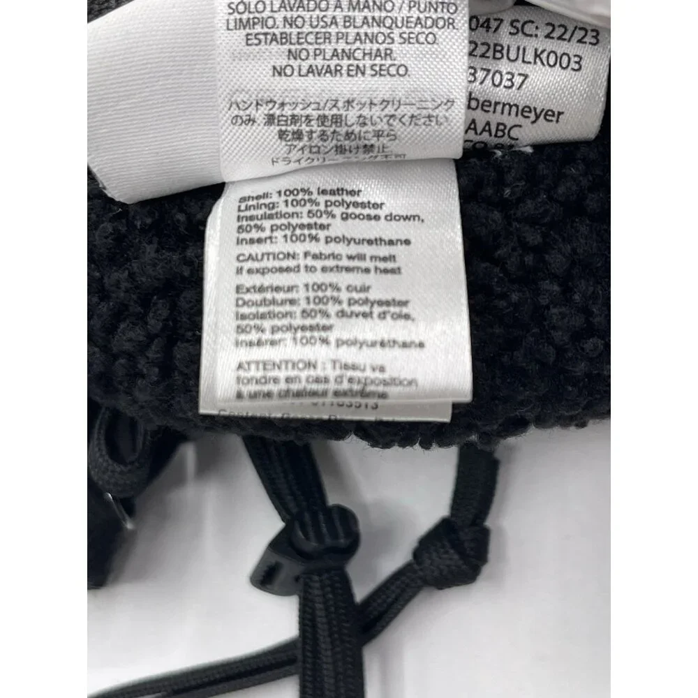 Obermeyer Gloves Mittens Womens Size Large L‎ Black Leather Quilted Faux Sherpa